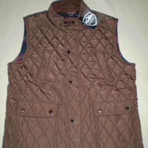 WOMEN'S SIZE: L~BROWN QUILTED/FLANNEL LINED OUTDOOR VEST~NWT'S